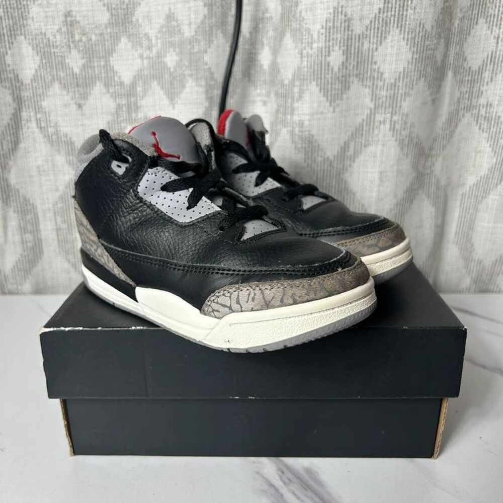 Jordan 3 Retro Black Cement Kids Shoes DM0966-010